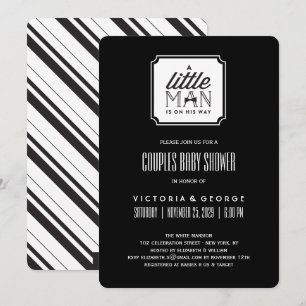 Convite Um Homem Pequeno Está A Caminho Casal Chá de fra