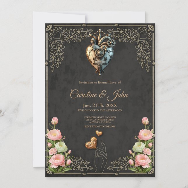 Convite Um impressionante coração de galo (Frente)