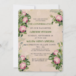 Convite Um Jardim Vitoriano Verdes, Rosas Cor-de-Rosa Conf