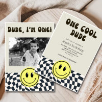 Um Legal Cara Retro Boys primeiro aniversário
