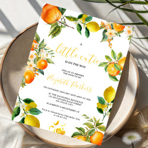Convite um lindo aquarela laranja cítrico limão