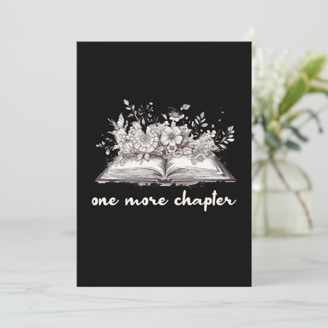 Convite Um Livro Mais Capítulo Com Flores  (Em pé/Frente)