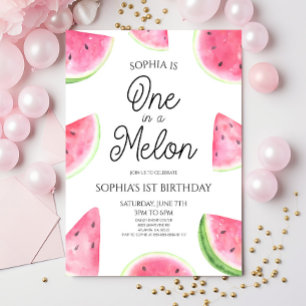 Convite Um Melão Rosa Festa de 1º Aniversário