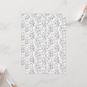 Convite Um motif floral preto e branco refinado, destaque