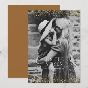 Convite Um Natal Muito Brilhante Foto Dourada Brilhante 