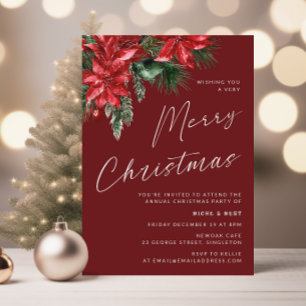 Convite Um Natal Muito Feliz, Festa Clássica Vermelha
