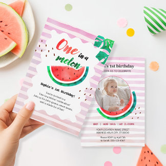 Convite Um no aniversário de Melon