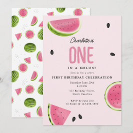 Convite Um no aniversário do verão de Melon Watermelon