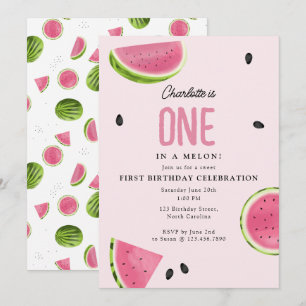 Convite Um no aniversário do verão de Melon Watermelon