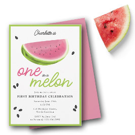 Convite Um no primeiro aniversario Melon Watermelon Summer