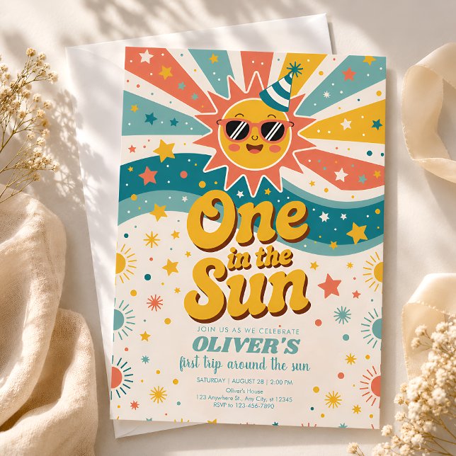 Convite Um no Sol Aniversário de 1 ano ao Sol  (Criador carregado)