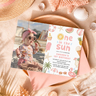 Convite Um no Sol Festa de Aniversário de 1 ano de Verão