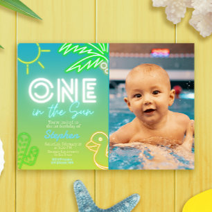 Convite Um no Sol - Festa na Piscina