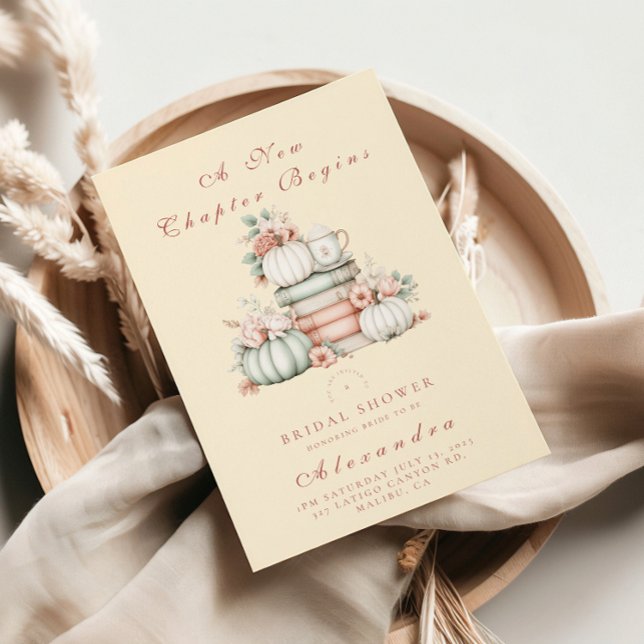 Convite Um novo capítulo começa chá de panela livro azul (Criador carregado)