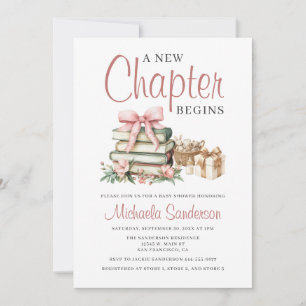 Convite Um Novo Capítulo Começa Chaveirinhos Rosa Livros C