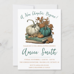 Convite Um Novo Capítulo Começa! Chuveiro Nupcial de Abóbo