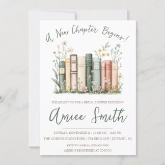Convite Um Novo Capítulo Começa! Flores de Primavera Chá d