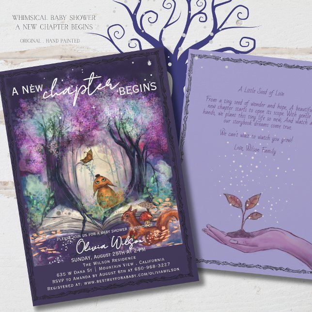 Convite Um Novo Capítulo Começa I Chuvada de Bebê de Conto (A New Chapter Begins I Storybook Baby shower Invitation)