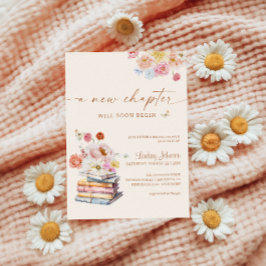 Convite Um Novo Capítulo Começa Livros Florais De Chá de p