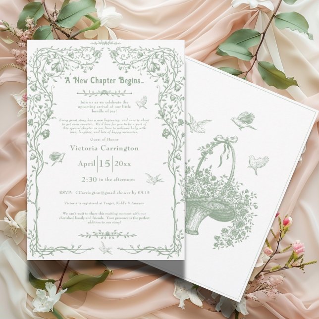 Convite Um Novo Capítulo Começa O Chá de fraldas Elegante  (Criador carregado)