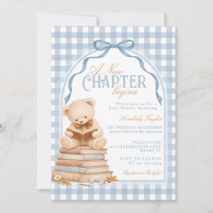 Convite Um Novo Capítulo Urso Livro de Histórias Chá de Be
