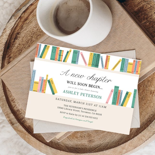 Convite Um novo Chá de fraldas de Storybook de capítulo (Criador carregado)