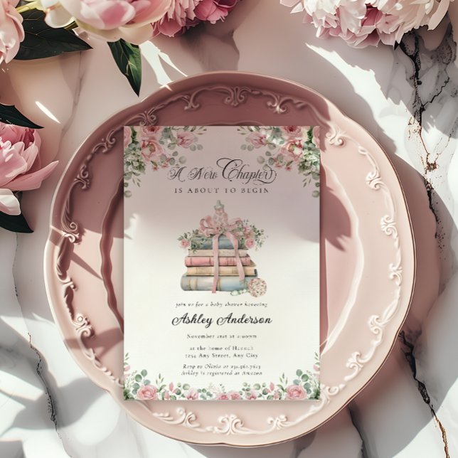 Convite Um novo Chá de fraldas de Storybook de capítulo (Criador carregado)