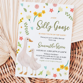 Convite Um Novo Chuveiro de Bebê Silly Goose