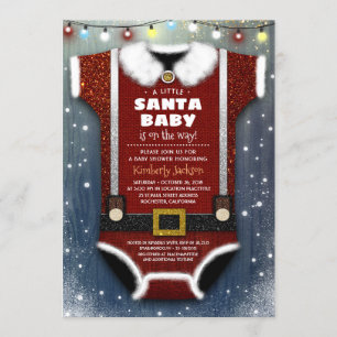 Convite Um Papai noel Bebê Está No Caminho Chá de frald