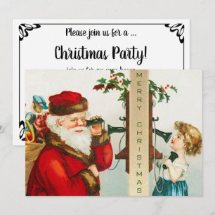 Convite Um Papai Noel de Natal Alegre por Ellen Clapsaddle