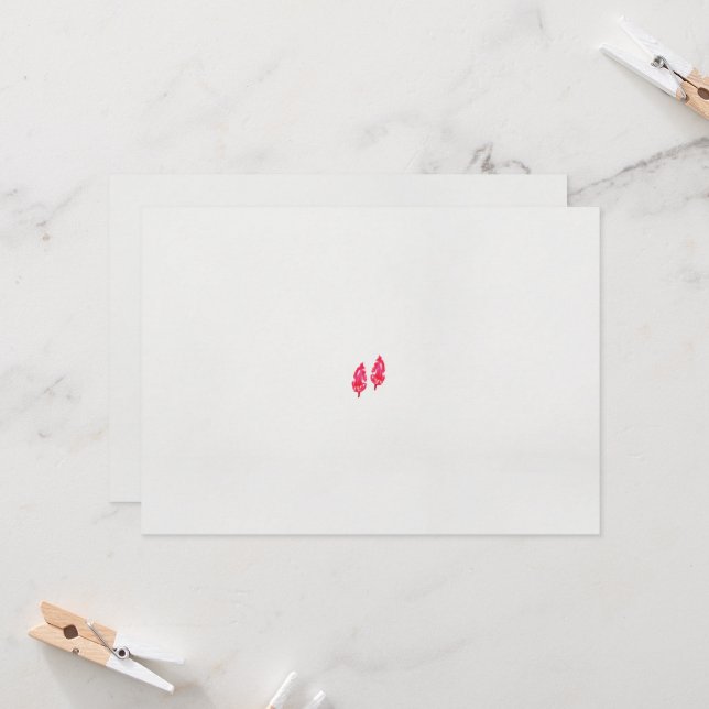 Convite um par de folhas vermelhas sobre fundo preto (Frente/Verso In Situ)