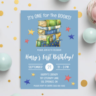 Convite Um para os Livros! Primeira Festa de aniversário i