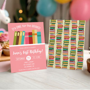 Convite Um para os Livros! Primeira Festa de aniversário i