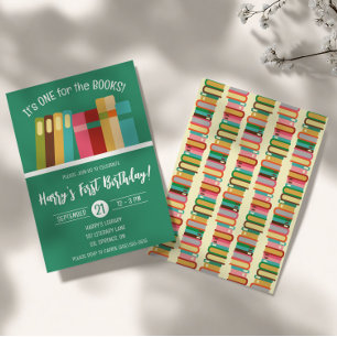 Convite Um para os Livros! Primeira Festa de aniversário i