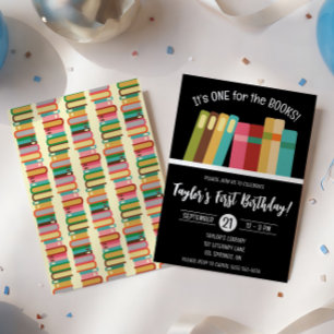 Convite Um para os Livros! Primeira Festa de aniversário i