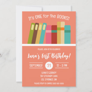 Convite Um para os Livros! Primeira Festa de aniversário i