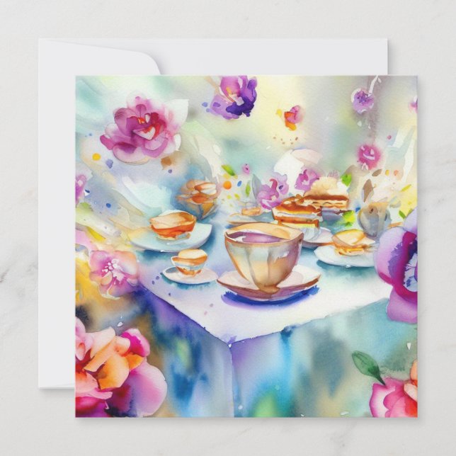 Convite Um Partido do Chá Encantador: Vibrante, Um Chá de  (Frente)