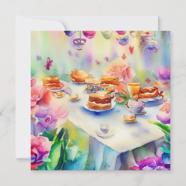 Convite Um Partido do Chá Encantador: Whimsical, Um Chá de (Frente)