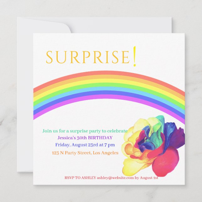 Convite Um Partido Surpresa "Colorido" (Frente)