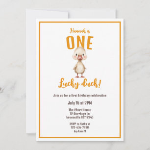 Convite Um Pato Sortudo Primeiro Aniversário 