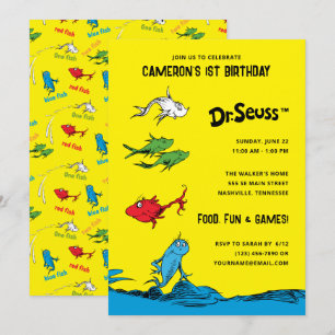 Convite Um Peixe Dois Peixes - Aniversário de Crianças