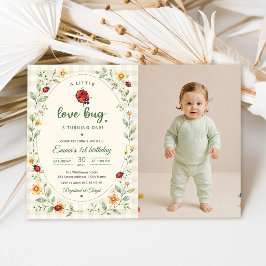 Convite Um Pequeno Amor Besouro Joaninha 1º Aniversário