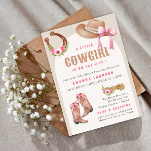 Convite Um pequeno arco de Cowgirl Festa de Bebê Rodeio Se