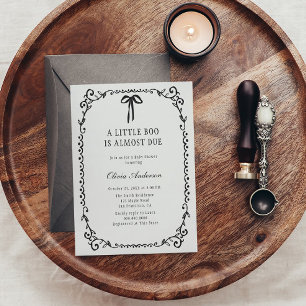 Convite Um pequeno Arco preto Chá de fraldas do Dia das Br