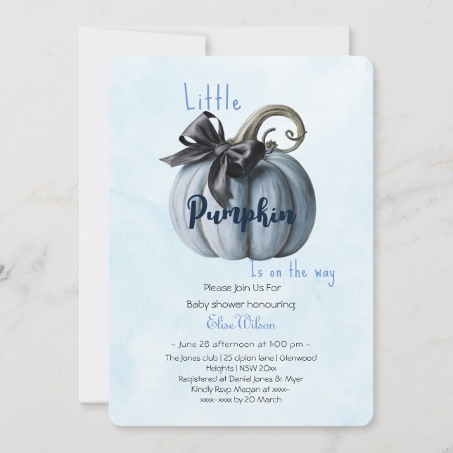 Convite Um pequeno arco rosa de abóbora está a caminho3 (Frente)