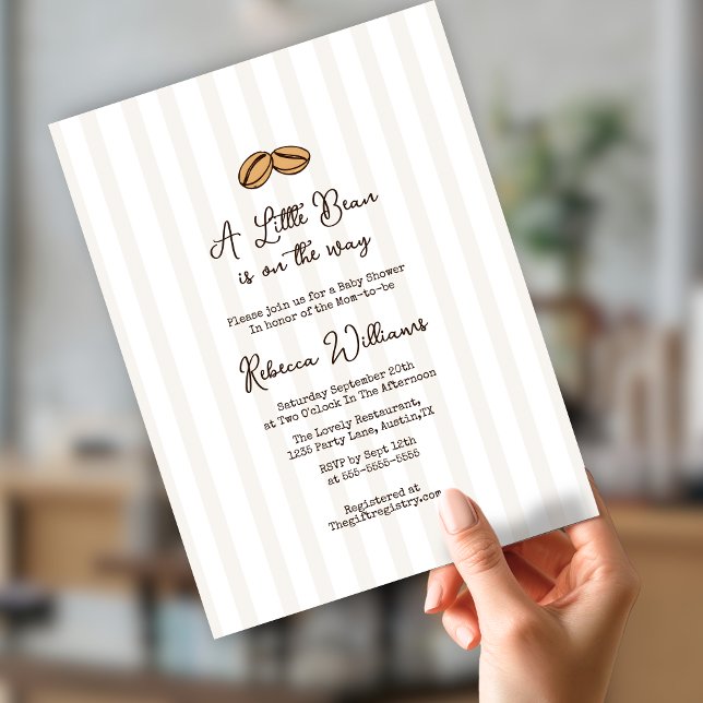 Convite Um pequeno Bean está no caminho do Chá de fraldas  (Criador carregado)