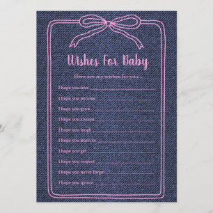 Convite Um Pequeno Bebê de Jeans Azul Menina Chuvada de Be