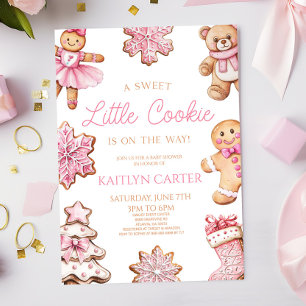 Convite Um Pequeno Biscoito Doce Churrasco de Bebê Gingerb