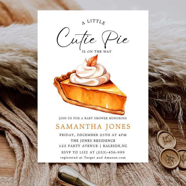 Convite Um Pequeno Bolo de Abóbora Fofo Chuveirinho de Beb (Criador carregado)