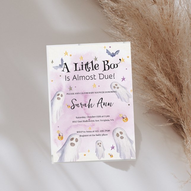 Convite Um Pequeno Boo É Quase Um Chá de fraldas Devido (A Little Boo Is Almost Due Baby Shower Invitation)